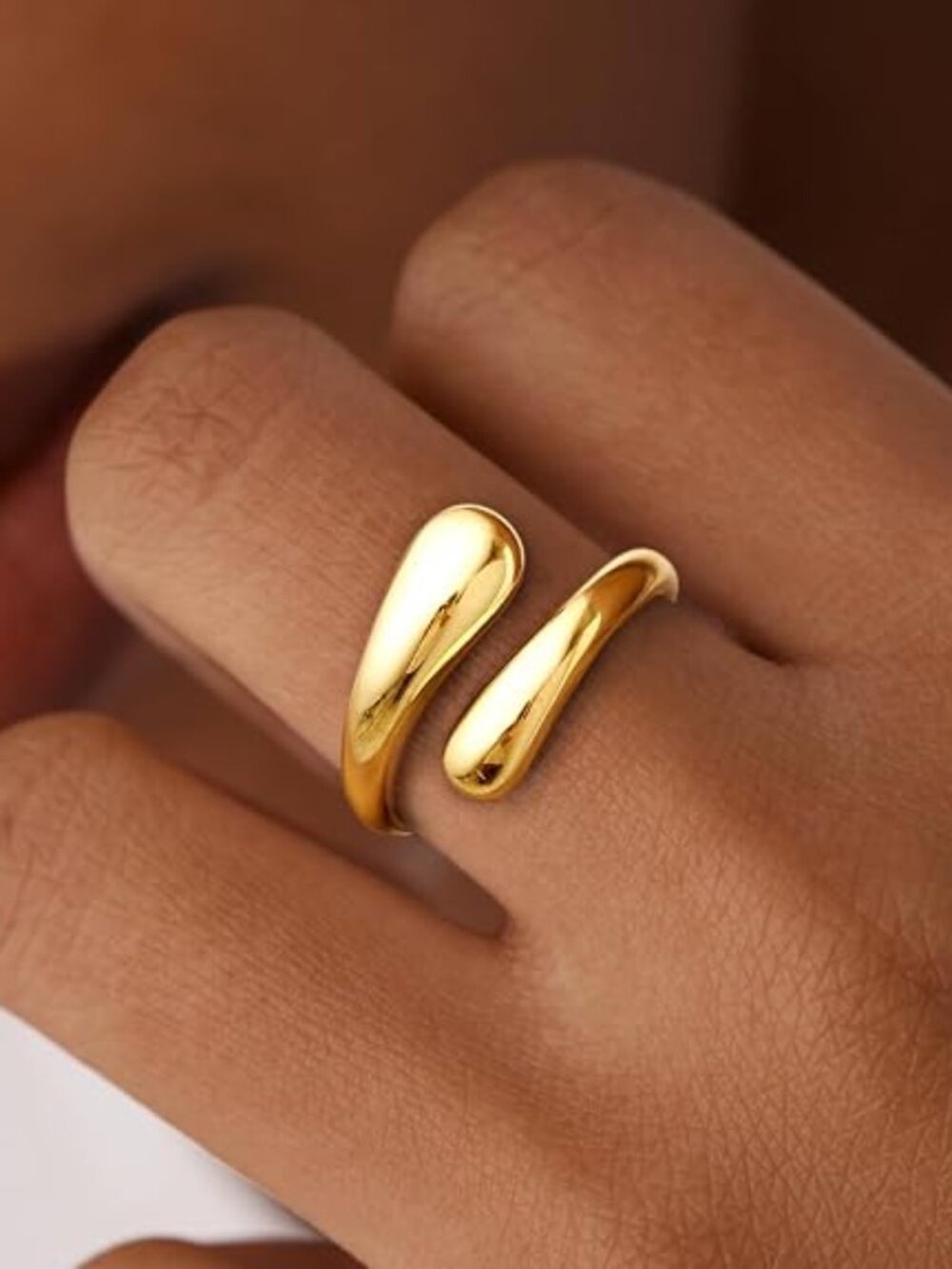 14k Gold plated Dome ring- Adjustable